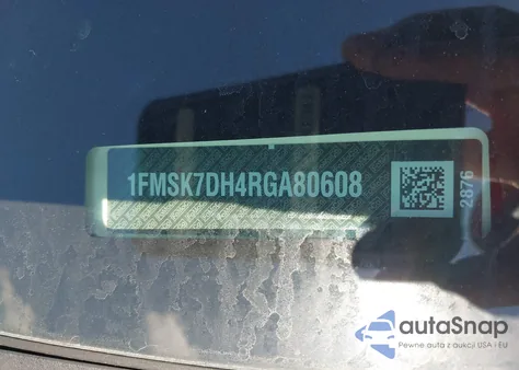 2024 Ford Explorer Xlt from USA, damaged, VIN 1FMSK7DH4RGA80608